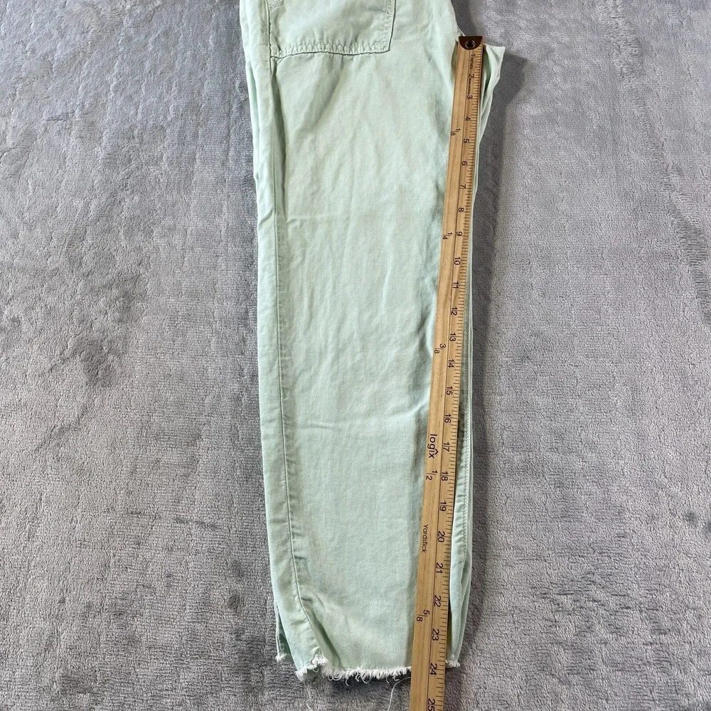 Mother Pants Women 26 Hedge Green The Shaker Chop Crop Fray‎ Straight Preppy